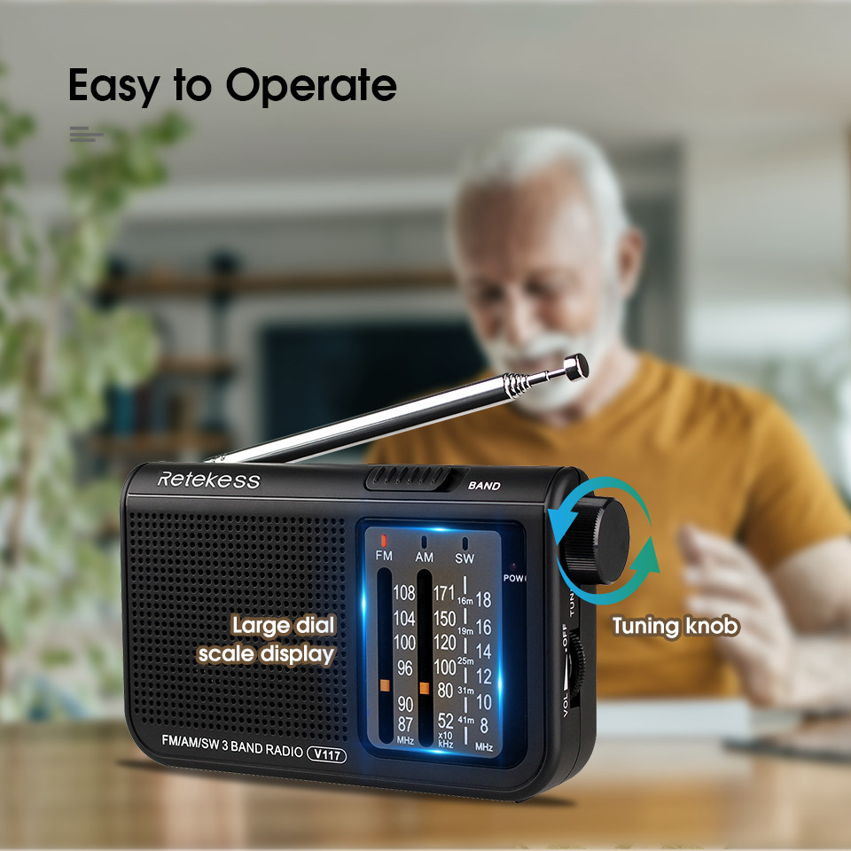Retekess V117 Radio Mini AM FM SW Transistor