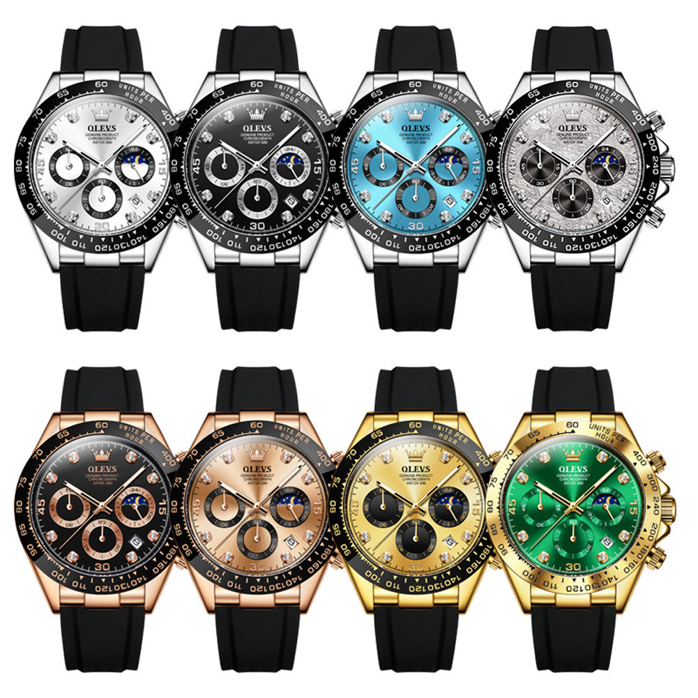 OLEVS 2875 Men Watch Original Fashion Brand Quartz Waterproof Luminous Watch For Man Three Small