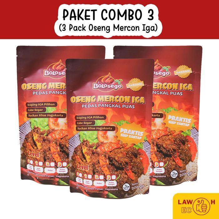 Bolosego Hemat Combo 3 - 3 Pack Oseng Mercon Daging Iga Sapi