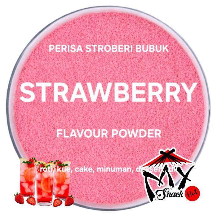 PROMO STRAWBERRY FLAVOUR POWDER 1KG BUBUK PERISA AROMA STROBERI BOBA DRINK JELI JELLY PUDING KUE