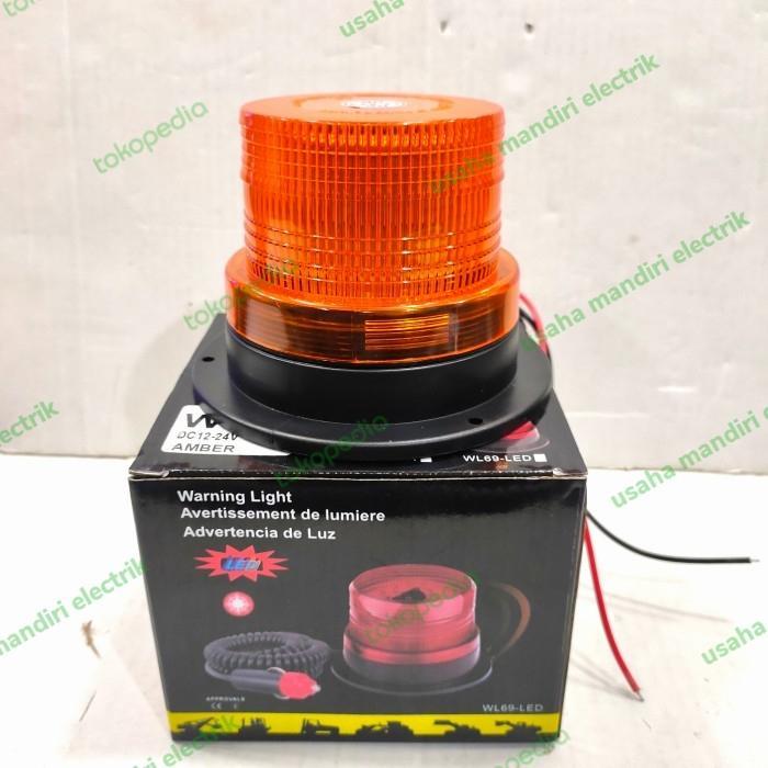 Warning Light Led Wl-69 Heavy Duty Rotary/Flasing Lamp 12-48V Dc Amber