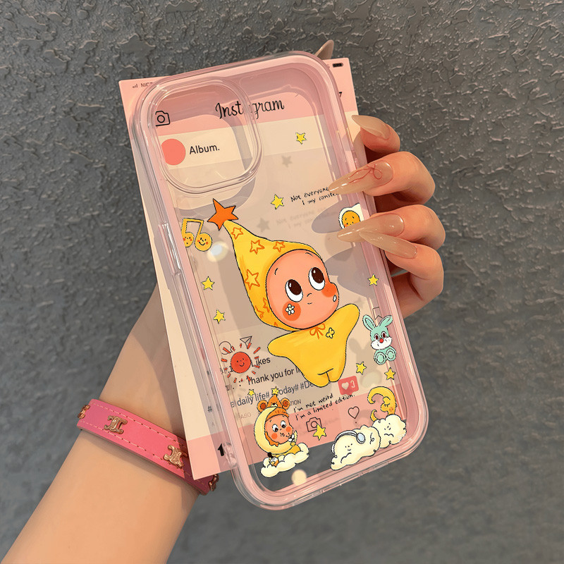 Simple Cute Unik Lucu Aesthetic Boneka Kartun Case Iphone 17 Pro Max 13 Pro Max15 Plus 11 14 Pro Max