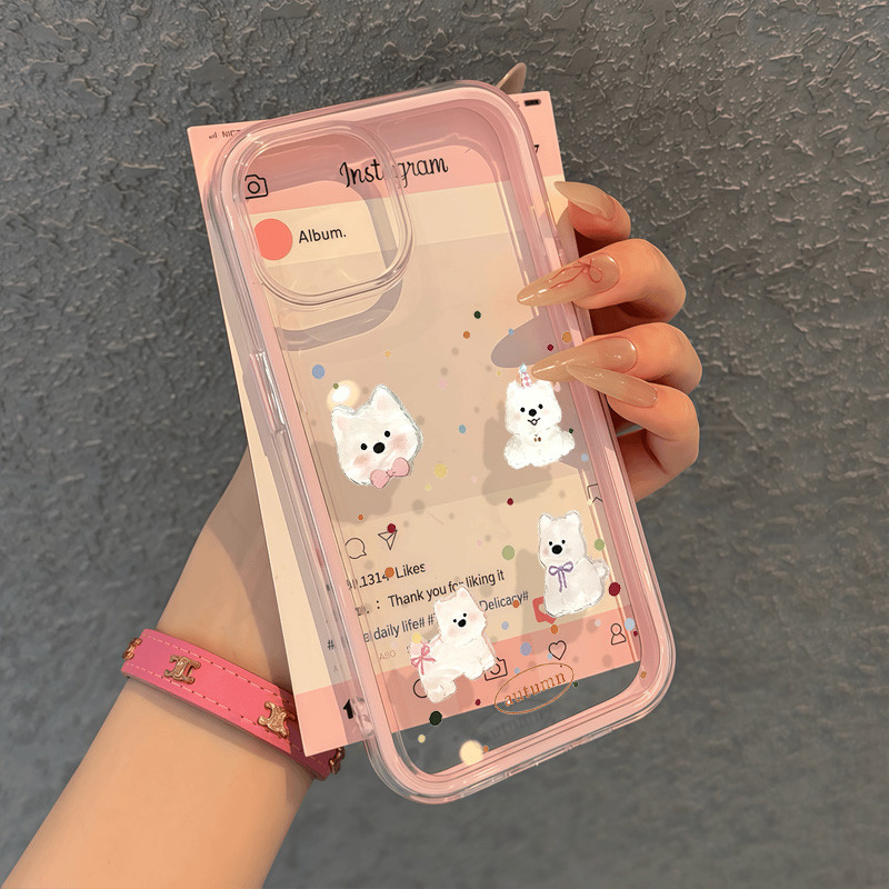Simple Cute Lucu Aesthetic Motif Anjing Lucu Casing Iphone 17 Pro Max 13 Pro Max11 14 Pro Max 13 Pro