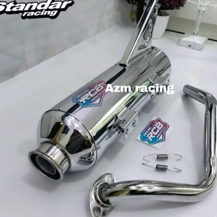 Knalpot tsugigi standar racing AZM RACING Full bas adem cocok untuk harian Beat, scoopy, vario, beat