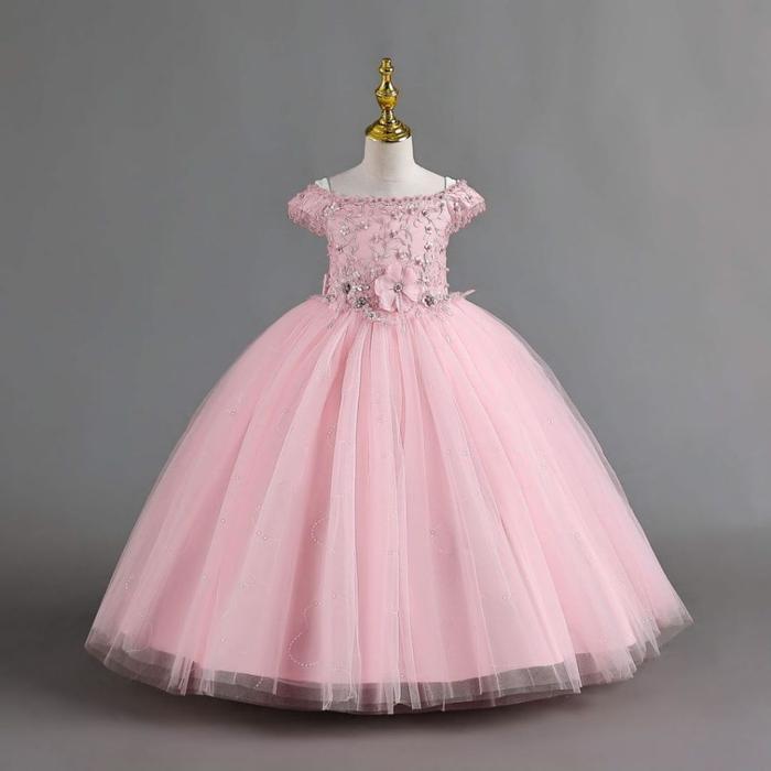 4T-13T LONG DRESS PREMIUM JULIET - GAUN BALL GOWN ANAK BAYI BALITA Model Korea Tile Lapis GLITTER