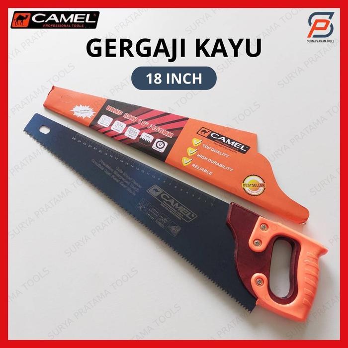 Gergaji Kayu Gagang Karet 18 Inch Camel Gergaji Potong Gergaji Belah