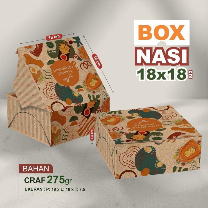 DUS NASI 18 X 18 DUS NASI KOTAK BOX MAKANAN BOX NASI BOX MAKANAN KEKINIAN