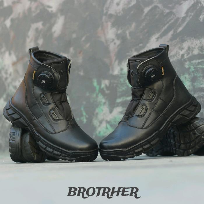 SEPATU PDL LANTAS TALI PUTAR FULL KULIT TINGGI 6 INCHI BROTRHER Boots Shoes
