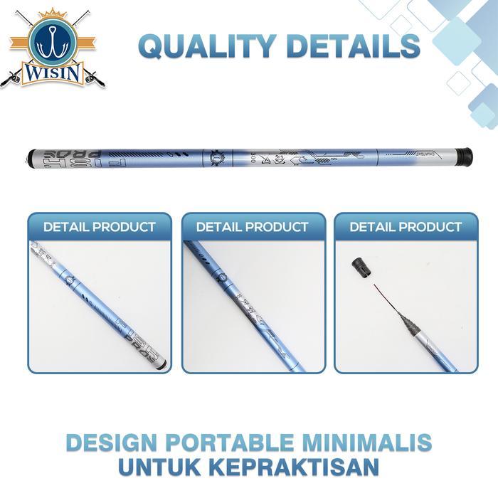 WISIN Tegek Carbon Ruas Pendek 40cm Kuat Lentur Micro Fishing