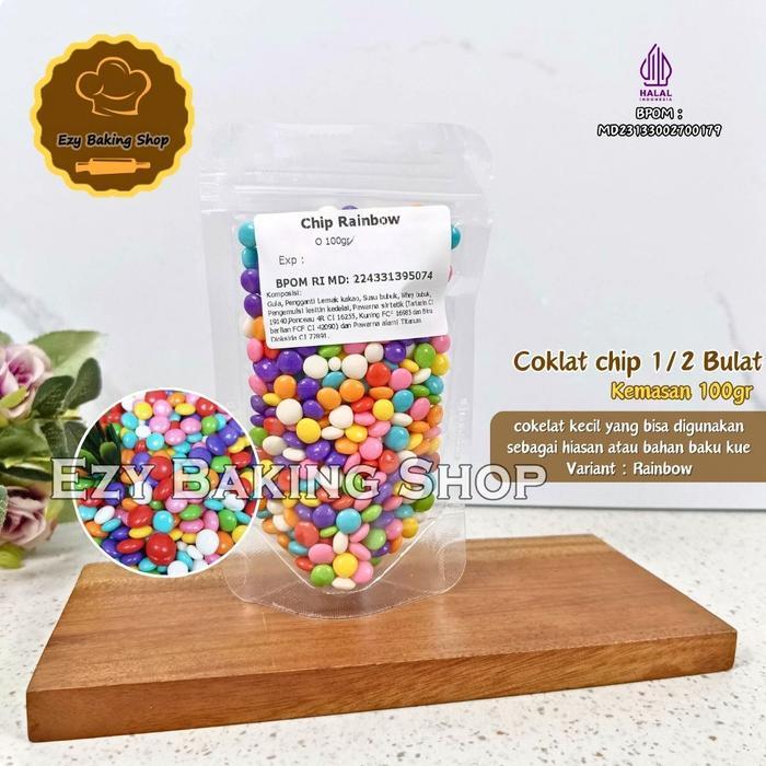 NEW!! Elmer Coklat Chip HR 100gr - Choco Chip 1/2 Bulat untuk Toping & Camilan
