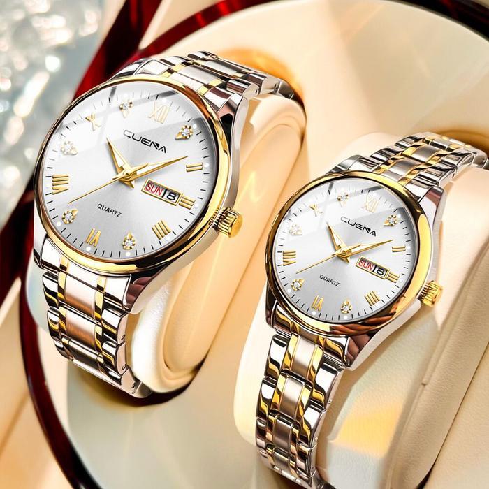 LUB CUENA Jam Tangan Couple Pasangan Anti Air Original Waterproof Stainless Steel Terbaru 2026