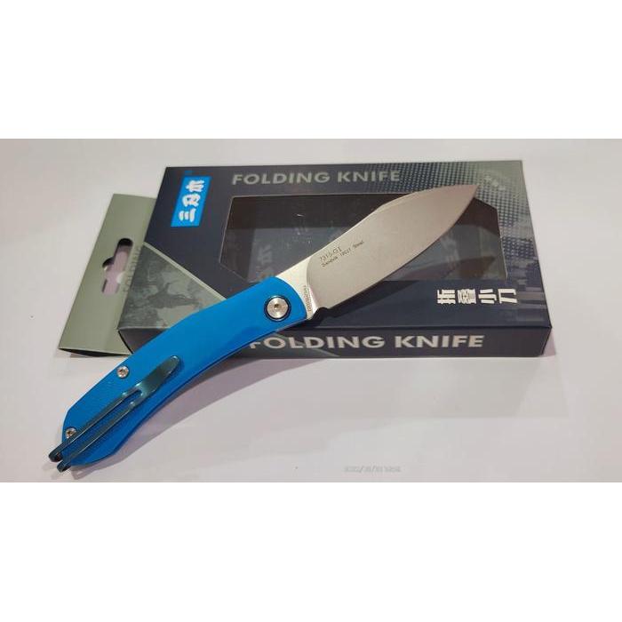 DISKON Pisau Lipat SANRENMU 7315-GI (Blue Handle)