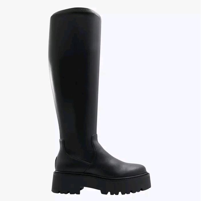 ALDO Carelden KneeHigh Sepatu Boot Wanita Tinggi Lutut dengan Sol Chunky Hitam Ukuran 36 Women s Boo