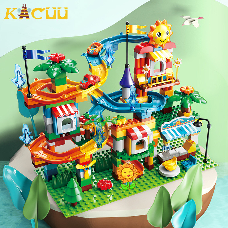 Big Size Marble Race Run Building Blocks Funnel Slide Blocks Constructions Figures Bricks