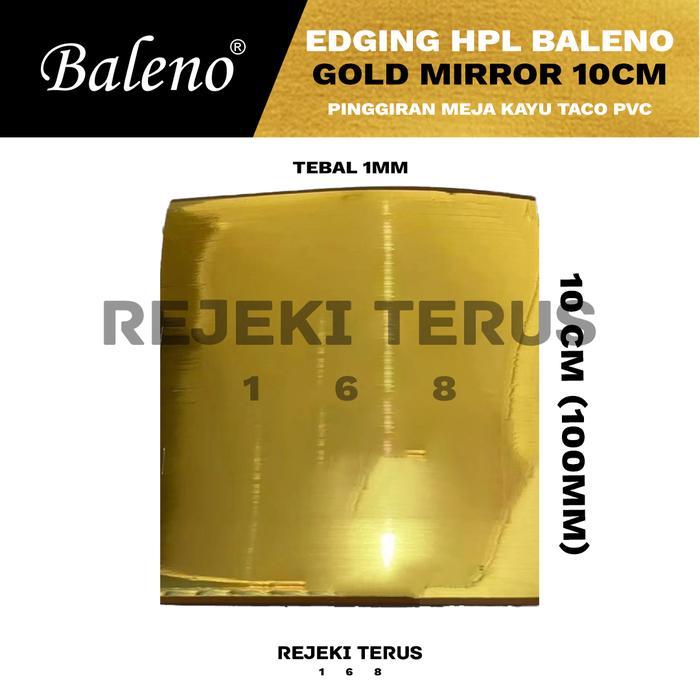 Edging HPL 100mm Emas Kilap Gold Mirror Pinggiran Meja Kayu PVC