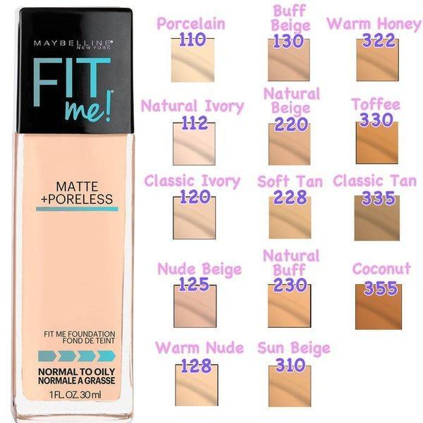 FIT ME FOUNDATION - MAYBELLINE FIT ME MATTE PORELESS LIQUID FOUNDATION