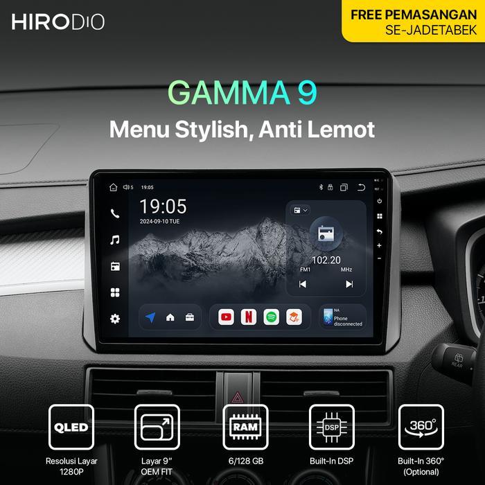 HIRODIO Gamma 9 - Headunit Android QLED 9 Inch 6/128GB dengan Apple Carplay & Android Auto - Android