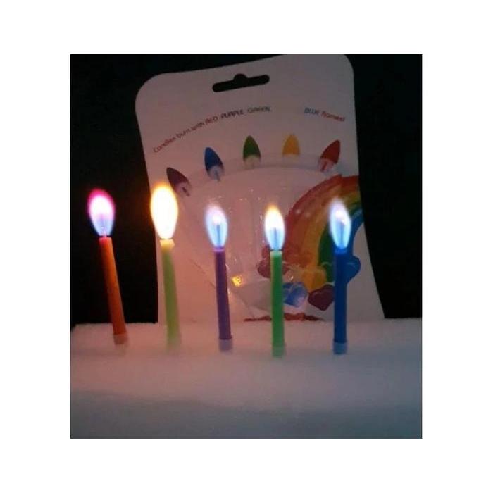 Lilin Ulang Tahun 5 Warna / Lilin Api Warna Warni / Colored Flame Birthday Candle / Lilin Api Warna