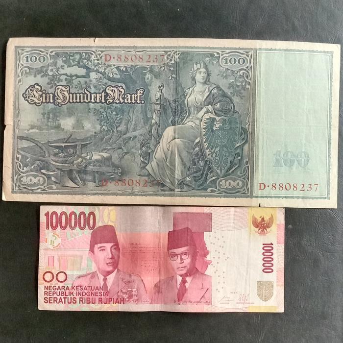 Uang Kertas Jerman 100 Mark Kuno Edisi Besar untuk Koleksi