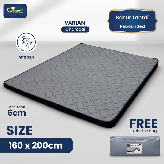 Kasur Lipat Busa Rebounded 160x200 dengan Tas Jinjing - Charcoal
