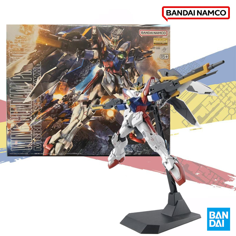 Bandai Original MG 1/100 ENDLESS WALTZ XXXG-00W0 Wing Gundam Proto Zero Anime Action Figure Assembly