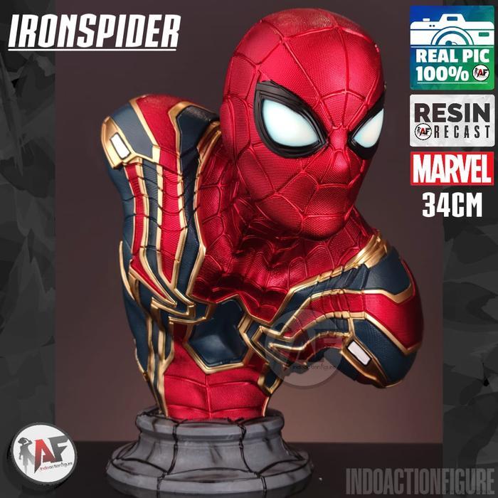 Statue Action Figure Avengers Spiderman Iron Spider , Iron Man MK50,Thanos ,Venom Bust Design