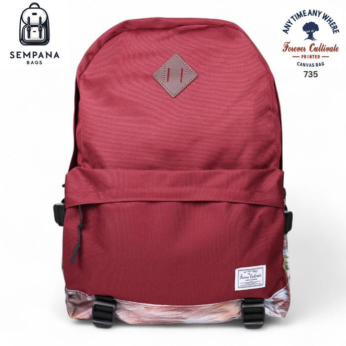 FOREVER CULTIVATE 735 Tas Ransel Laptop Multifungsi untuk Sekolah dan Kuliah Merah Tas Ransel Laptop