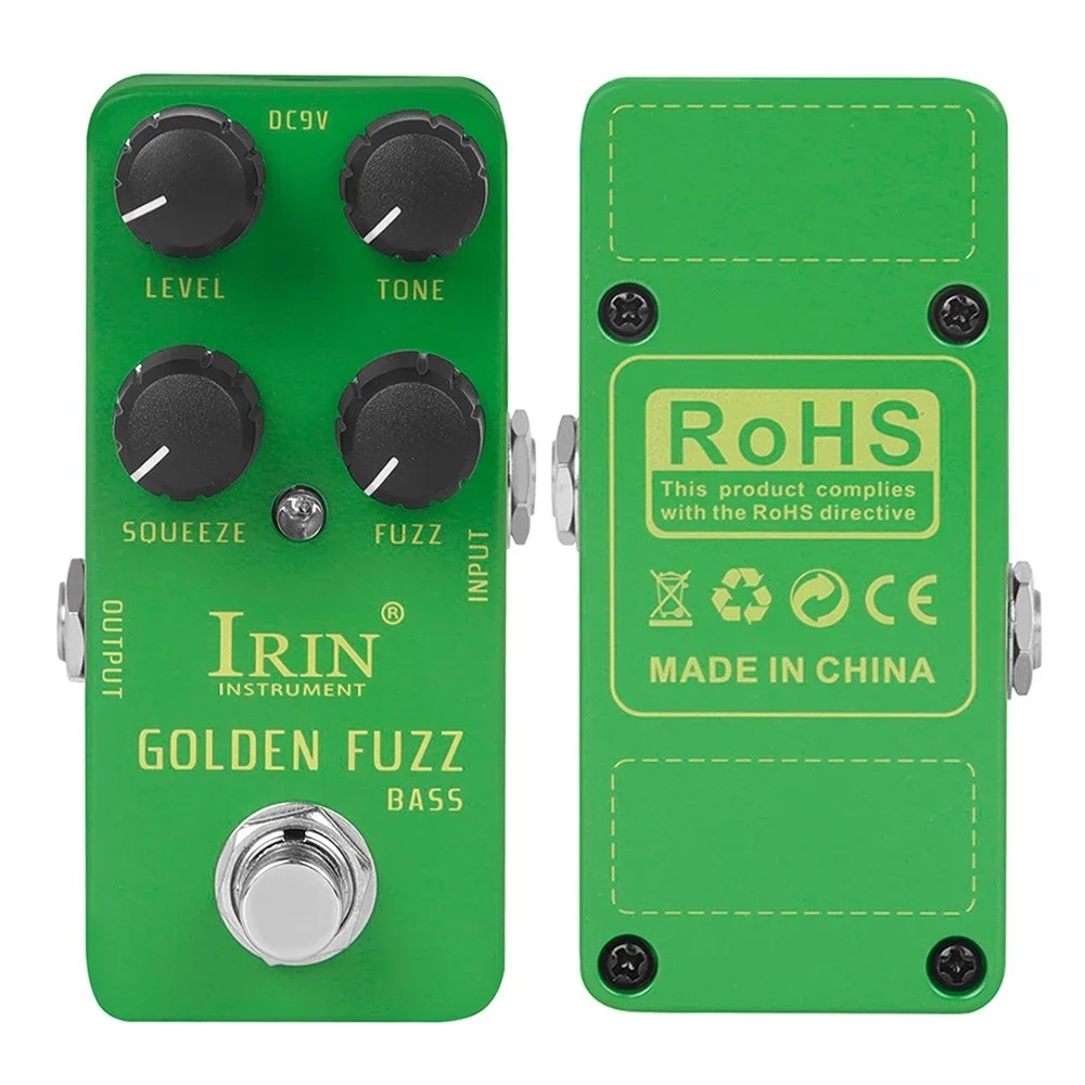 IRIN RS-20 Golden Fuzz Bass Guitar Effect Pedal Classic Bass Fuzz Tone Effects True Bypass Electric