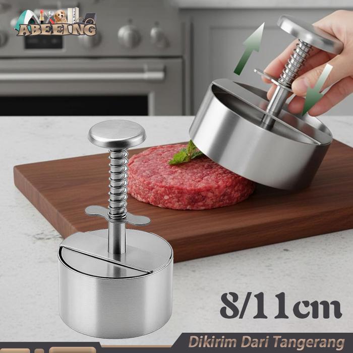 Alat Press Burger Stainless Steel Serbaguna Burger Press Alat Cetak Daging Pembuat Patty Burger