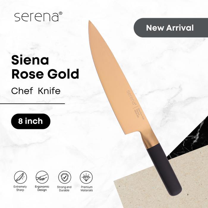 Pisau Dapur / Chef Knife Premium Titanium Serena Sienna Rose Gold - 8 Inch