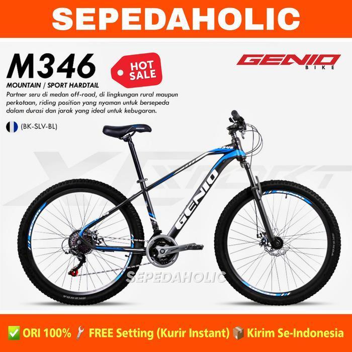 Sepeda Gunung MTB GENIO M 346 Ukuran 27.5 Inch 8 Speed Rem Cakram