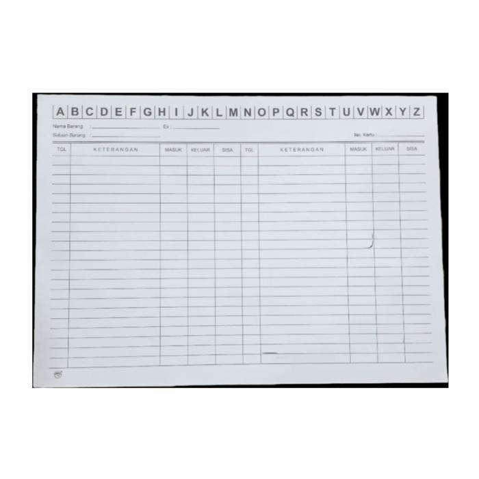 Kartu Stok Persediaan Besar / Stock Card Lebar