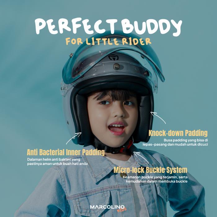 [Kids Edition] Helm Bogo Retro Marcolino Glossy/Doff Editionn Sni Bubble Marcolino Editionn