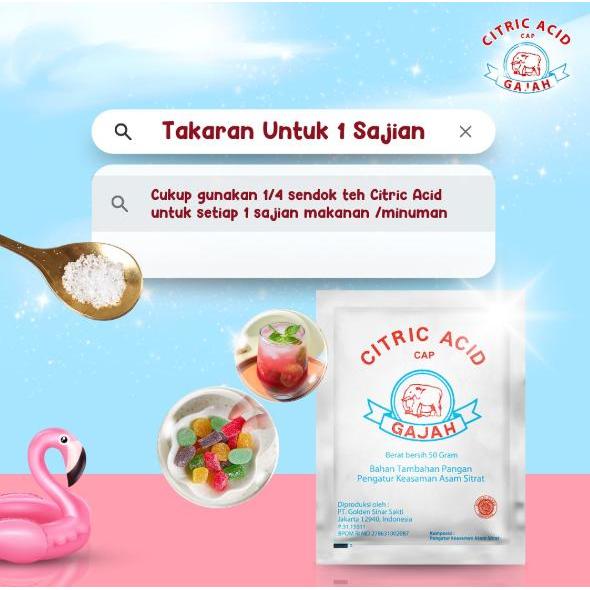 NEW CITRIC ACID cap gajah 500gr citrun asam sitrat