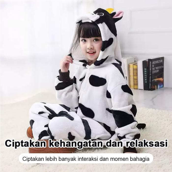 EKSLUSIF Kostum Onesie Kigurumi Kartun anak anak Dewasa: Dino, Unicorn.cow, stitch Piyama Cosplay