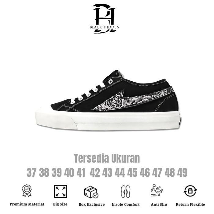 Black Hidden Pluto Flow - Sepatu Sneakers Kasual Pria Unisex Big Size 46 47 48 Sepatu Skolah Kuliah 