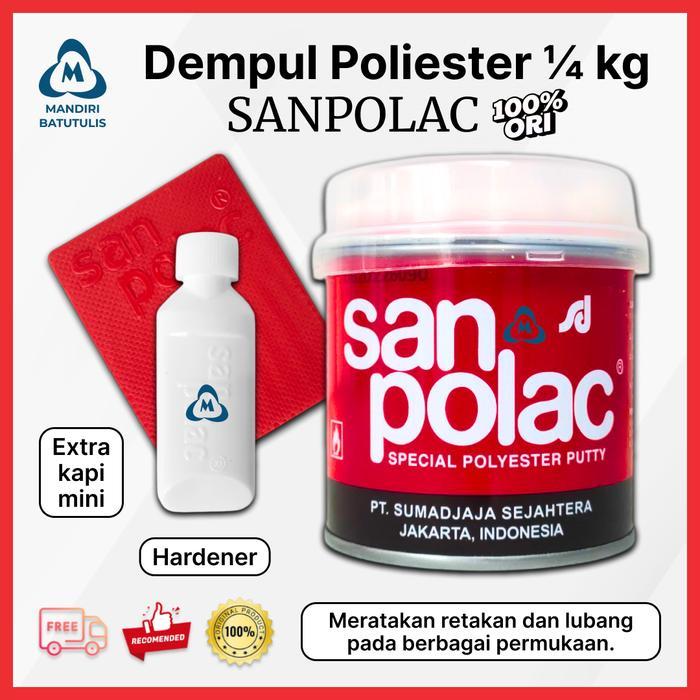 "New" Dempul Sanpolac 250gr / Sanpolak Kecil / Dempul Mobil Motor Kayu Besi