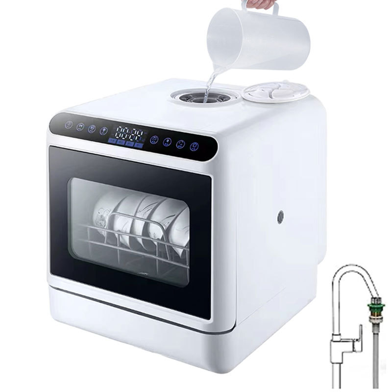 Table Top Dishwasher Household Mini Countertop Dishwasher 5 Sets Water tank Portable RV Fully