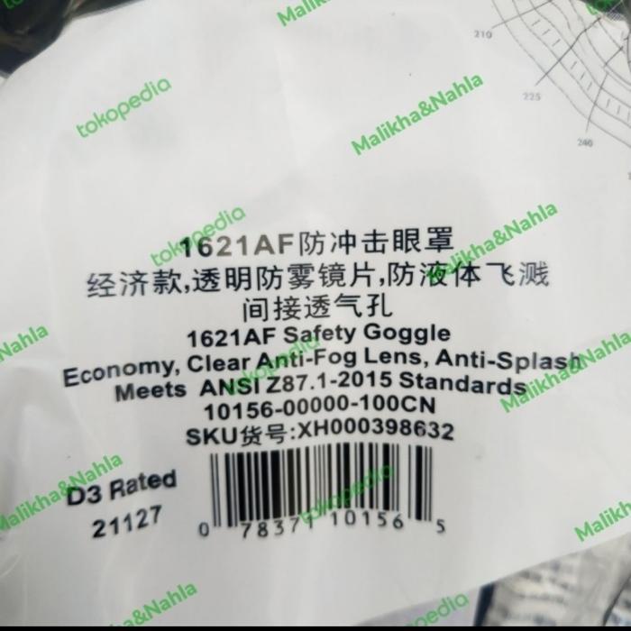 3M Safety Goggle 1621 AF - 1621AF