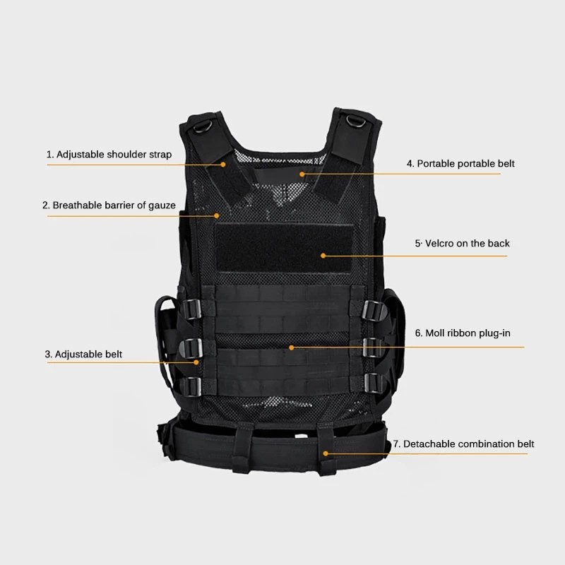 Swat Tactical Vest Jacket Chest RigPocketAdjustable Hunting Security Clothes CS Cosplay Hunting Vest