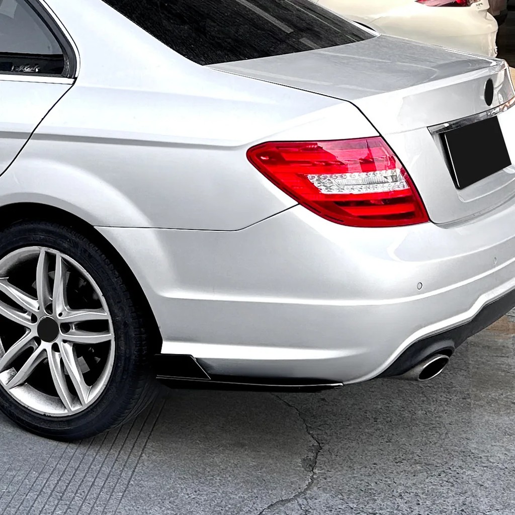W204 AMG REAR SIDE BUMPER CORNER SKIRT LIP SPLITTER DIFFUSER SPOILER FOR MERCEDES BENZ C CLASS W204