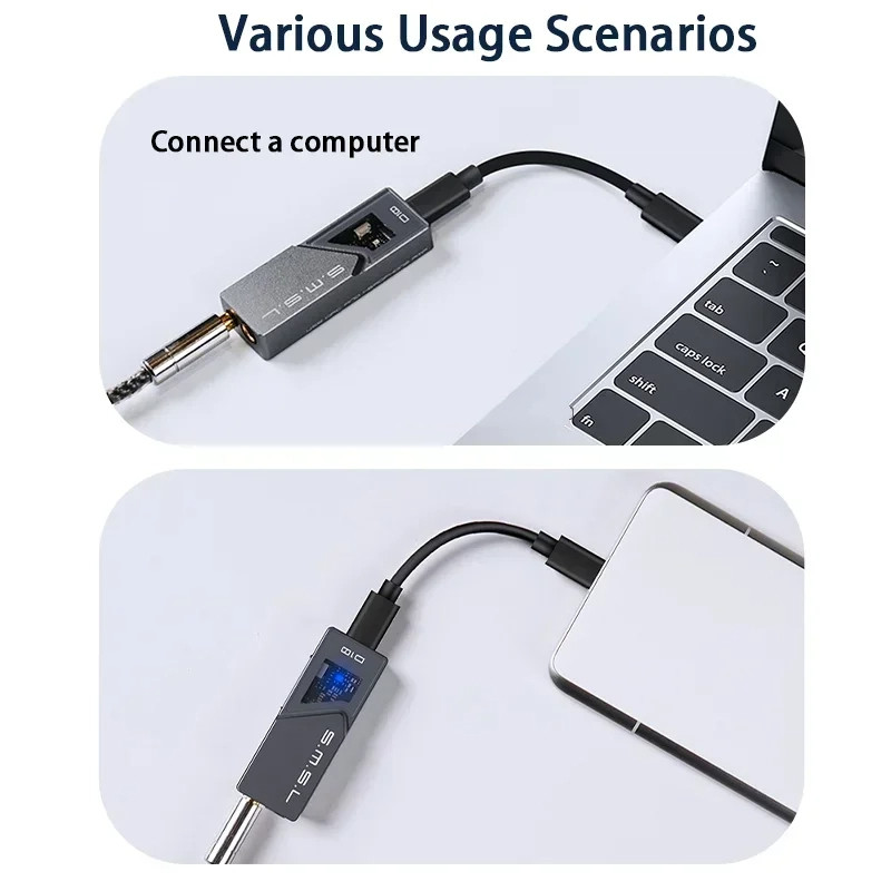 New SMSL D10 DAC HiFi Mini Headphone Dual Headphone Jack 32bit/384khz DSD256 500mW/16O Amplifier