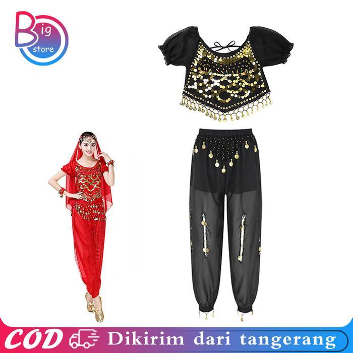 Baju Belly Dance Set Celana Aladin Belly Dance Baju Atasan Belly Dance Kostum Belly Dance Sifon