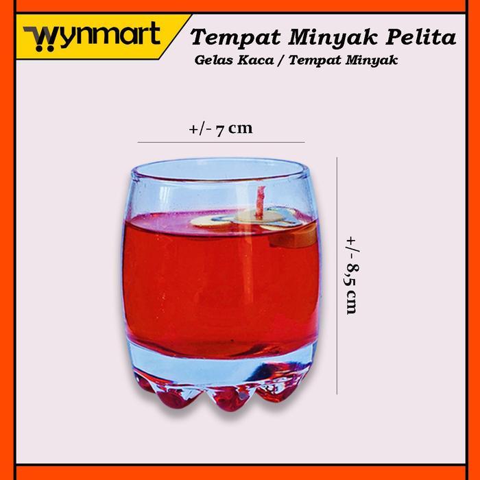 Gelas Kaca Tempat Minyak Pelita untuk Sembahyang, Tersedia Ukuran Besar dan Kecil - Besar