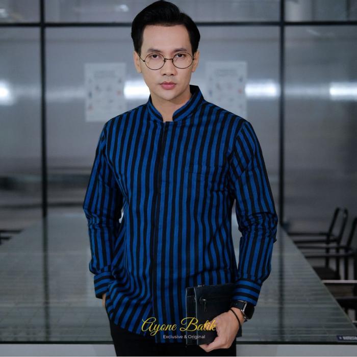 Kemeja Lurik Tradisional Ekslusif Pria By AyoneBatik Baju Lurik Pria Lengan Panjang Premium Bahan