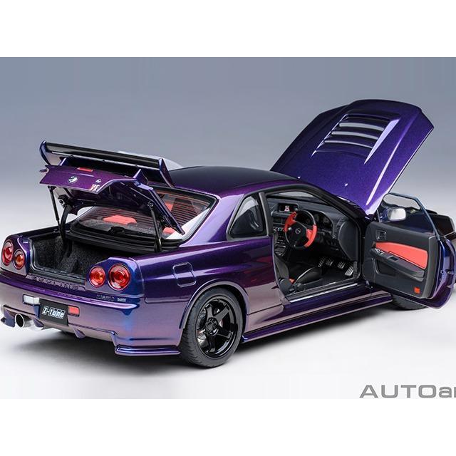 1/18 AUTOART NISSAN SKYLINE R34 GTR ZTUNES PURPLE BLUE DIECAST MINIATUR NO KYOSHO