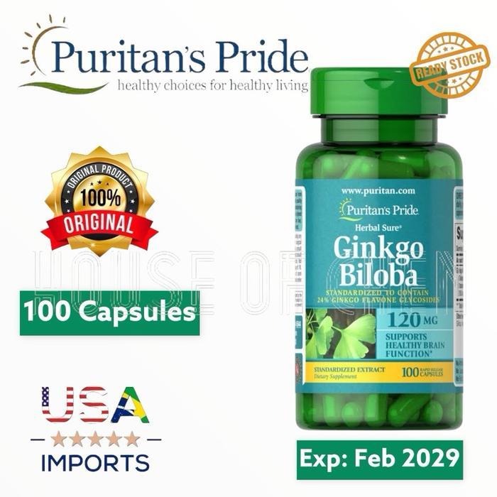 PURITAN PRIDE Ginkgo Biloba 120mg - 120 Caps Puritan's Pride USA