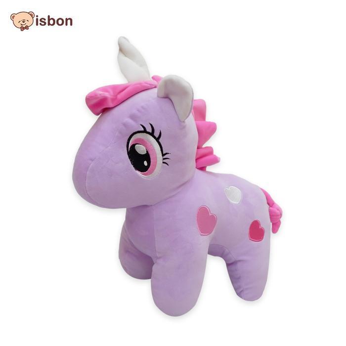 Boneka Unicorn Lembut 43 cm Warna Ungu