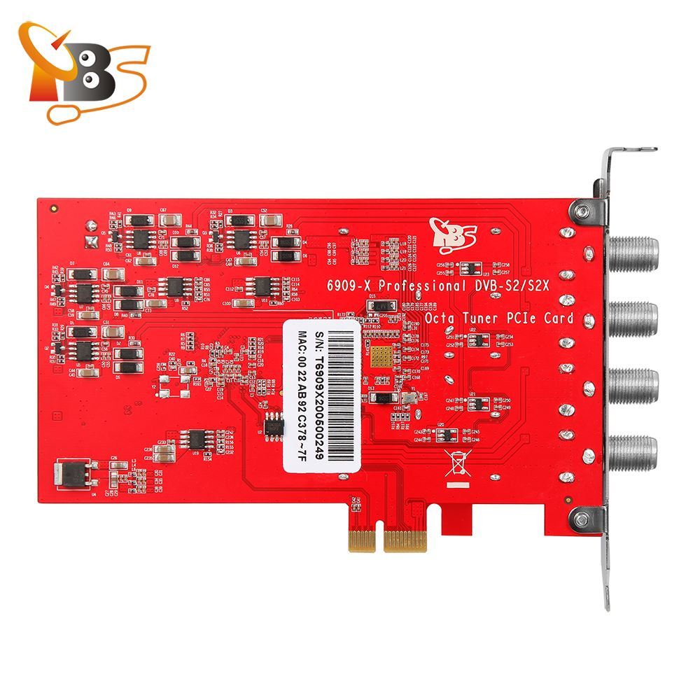 TBS6909X DVB-S/S2/S2X 8 TV Tuner PCIe Card for Watching and Recording Satellite FTA ChannelsOcta