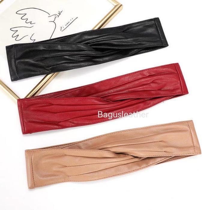 Bgs-291 Belt Wanita Obi Lebar, Ikat Pinggang Wanita Kulit, Belt Wanita Corset Obi Kulit Gasper